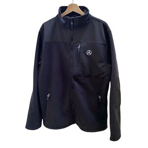 MERCEDES-BENZ USA COLLECTION MENS BLK FULL-ZIP WAFFLE GRID FLEECE JACKET XL NWOT